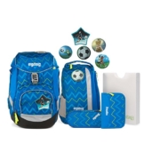 ERGOBAG LiBäro Kinder-Rucksack, Blau Grün Zickzack 2.0 - 1