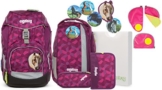 Ergobag Pack NachtschwärmBär Schulrucksack-Set 6tlg + Sicherheitsset Pink - 1
